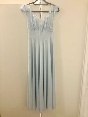 Vanity Fair Vintage Baby Light Blue Nylon Lace Sleeveless Long Nightgown Gown 34